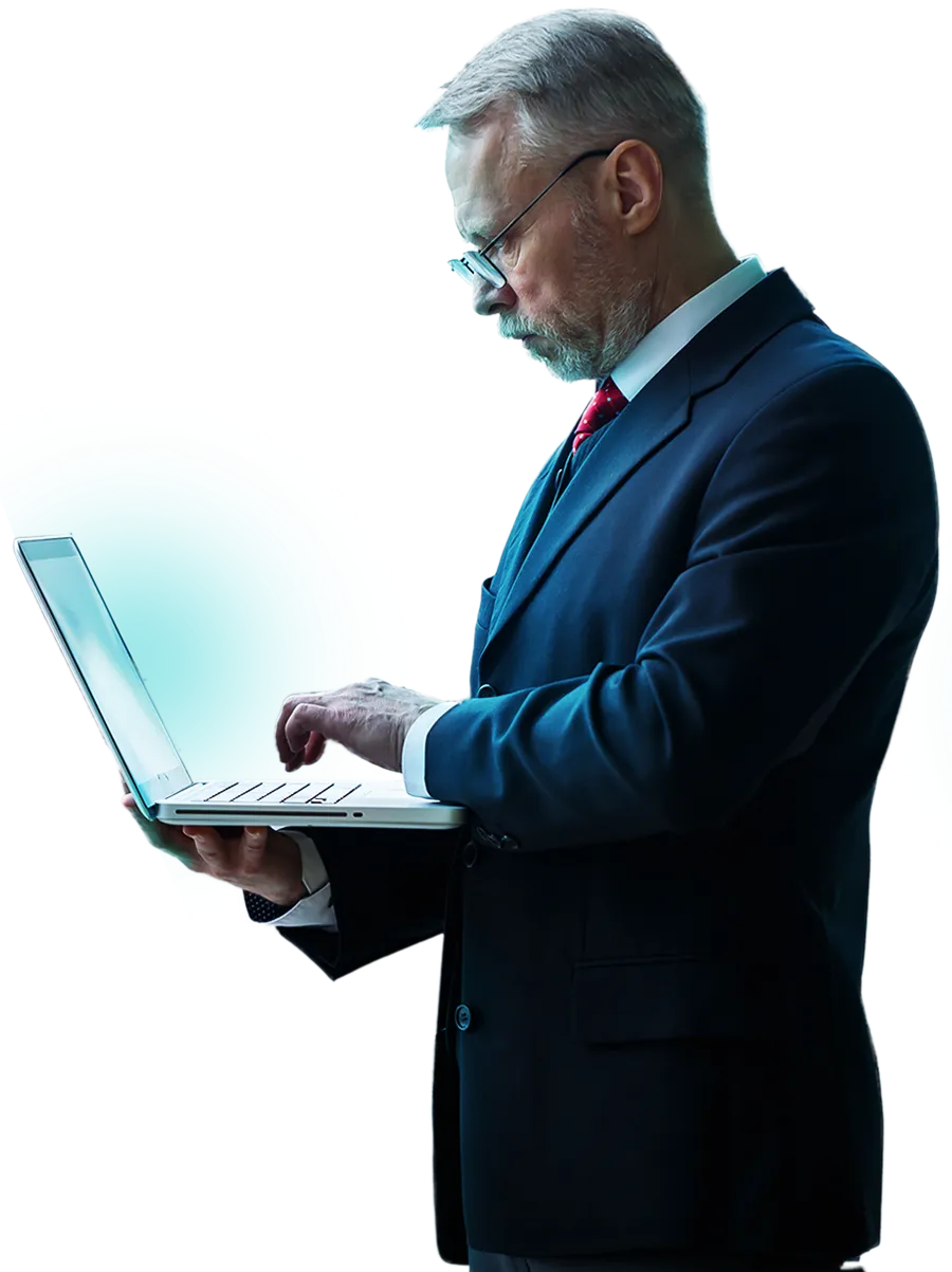 Two people reviewing content on a tablet device